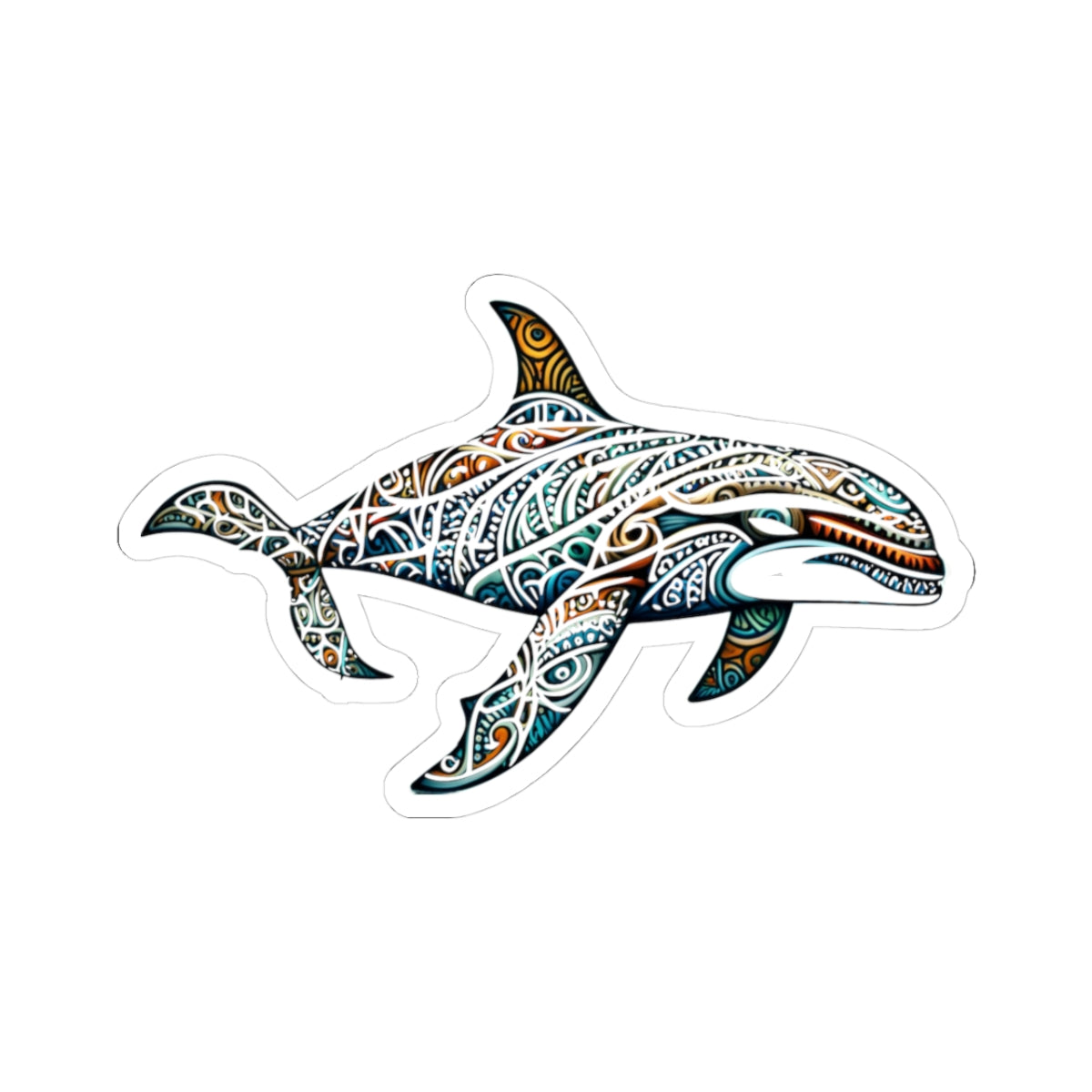 Tribal Orca Sticker - Tribal Decor, Orca Lover Gift, Laptop Stickers, Phone Sticker, Dive Gear Sticker, Waterproof Art, Laptop Decor