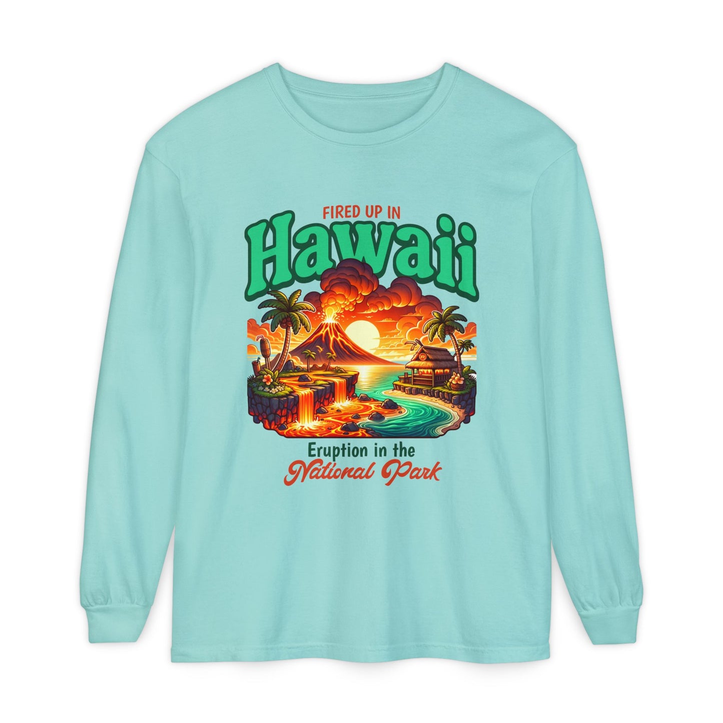 Volcano Hawaii Long Sleeve Tee | Camping Shirt, Outdoor Apparel, Nature Lover Gift, Unisex T-Shirt, Summer Camp Collectible