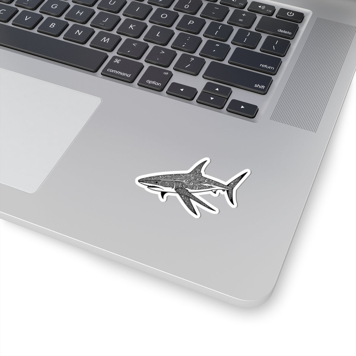 Tribal Tattoo Style Reef Shark Sticker - Ocean Decor, Nature Lover Gift, Laptop Stickers, Waterproof Art, Shark Beach Decor