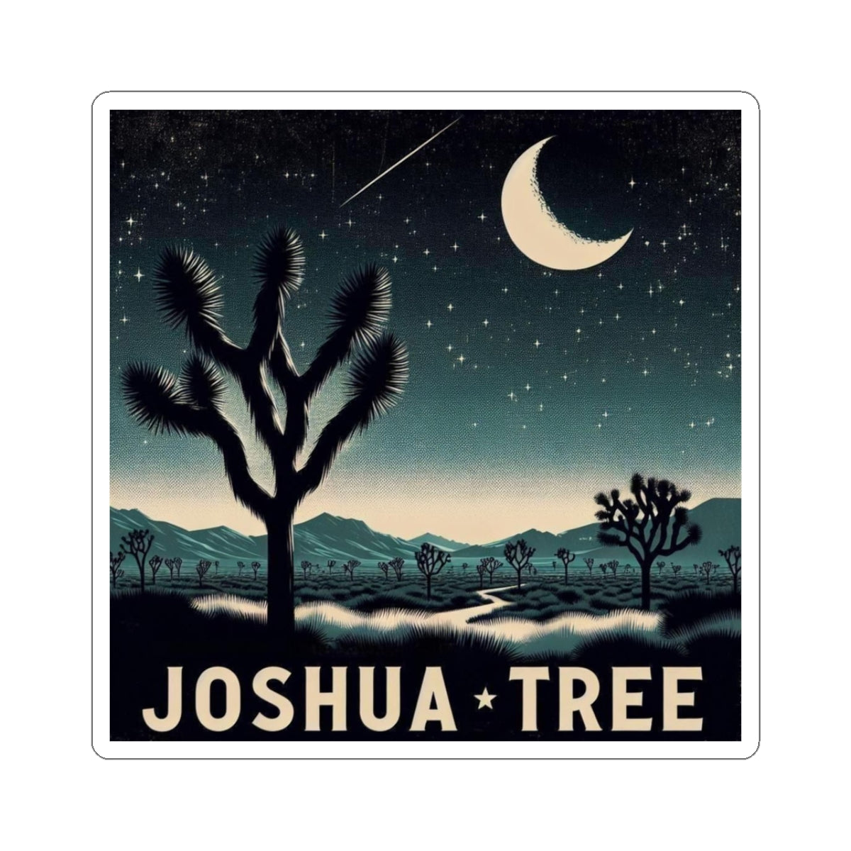 Joshua Tree National Park Night Sky Stickers - Ocean Decor, Nature Lover Gift, Laptop Stickers, Waterproof Art, Celestial Desert Decor