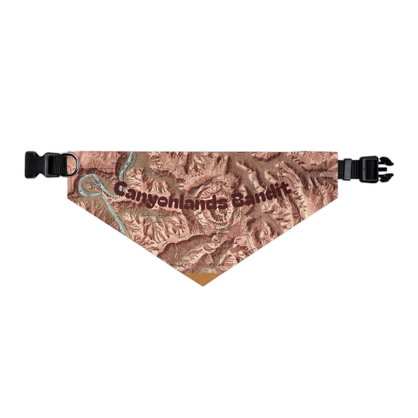 Canyonlands Relief Map Stylish Pet Bandana Collar - Perfect for Fashionable Fidos Customizable
