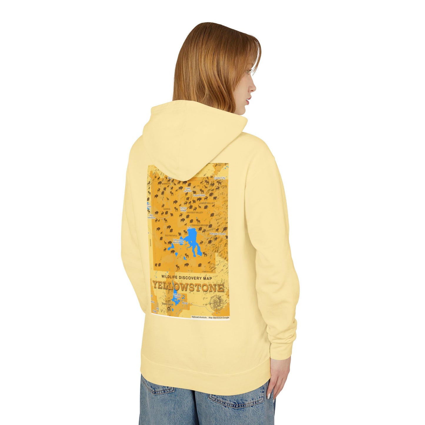 Yellowstone Graphic Hooded Sweatshirt, Lightweight Hoodie, Cool Casual Wear, Gift for Nature Lovers, Travel Apparel
