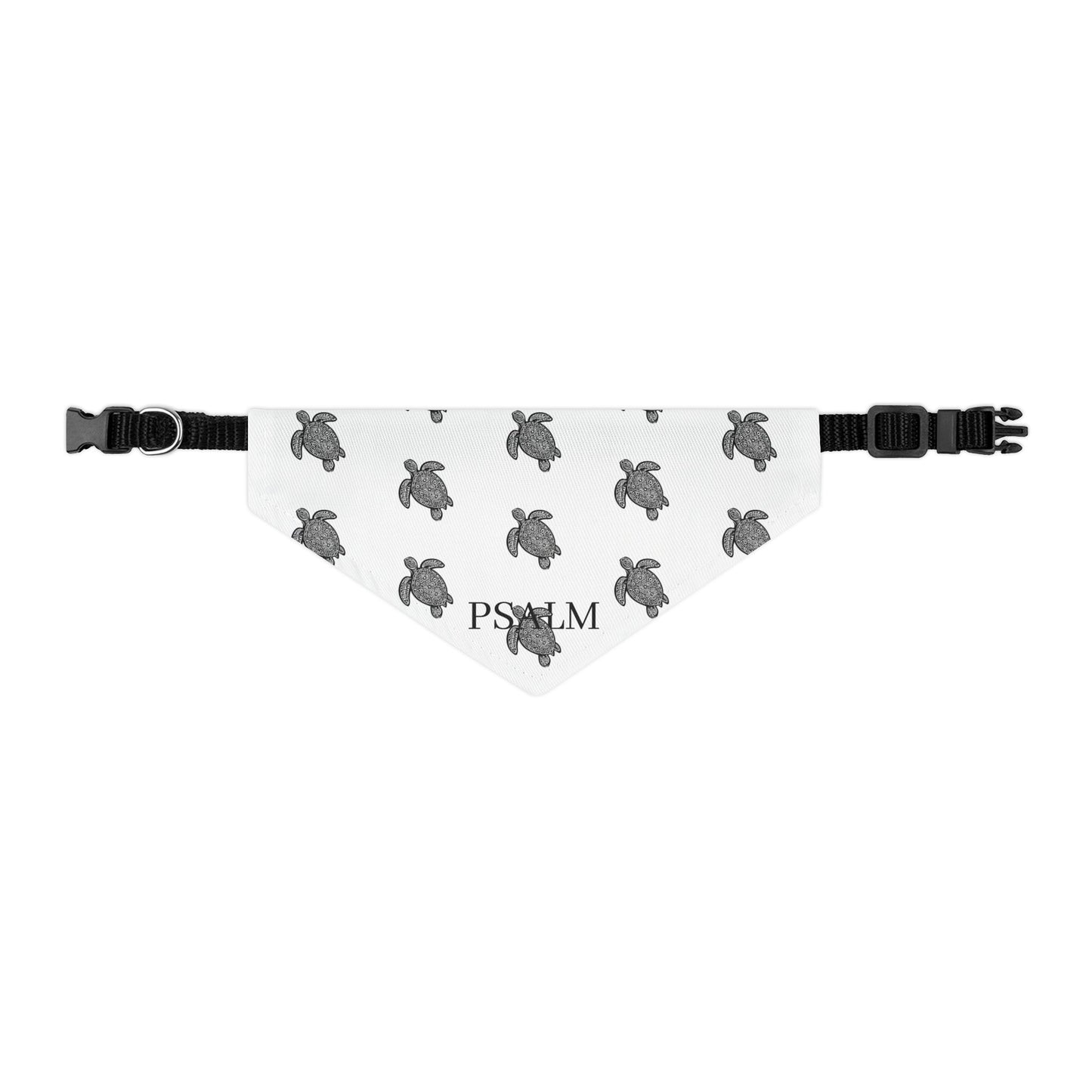 Black and White Turtle Tattoo Pet Bandana Collar | Fun Dog Accessory for Walks, Beach Days, Pet Parties, Summer Style, Unique Dog Gift
