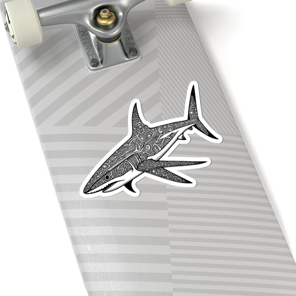 Tribal Tattoo Style Reef Shark Sticker - Ocean Decor, Nature Lover Gift, Laptop Stickers, Waterproof Art, Shark Beach Decor