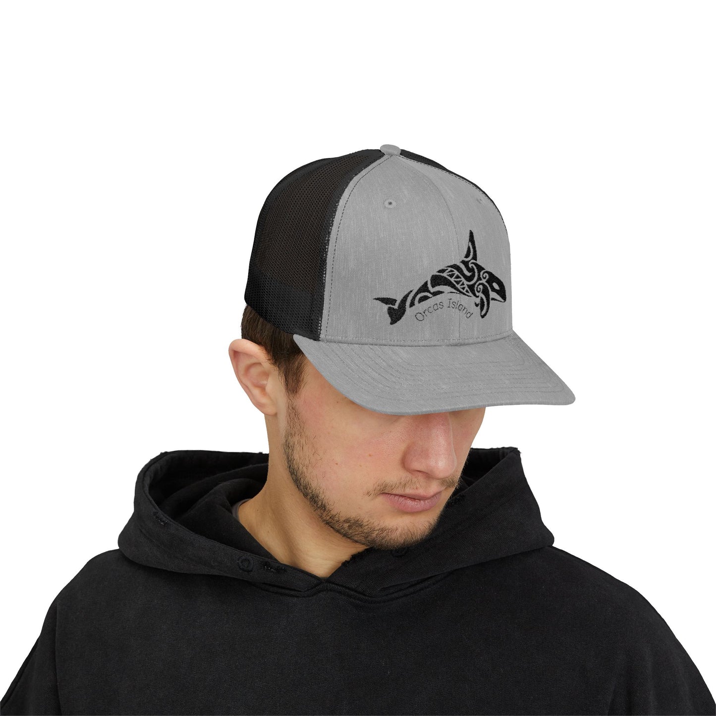 Trendy Tribal Tattoo Orca Snapback Cap | Beach Style Hat, Outdoor Accessory, Gift for Ocean Lovers, Summer Vibes, Adjustable Cap