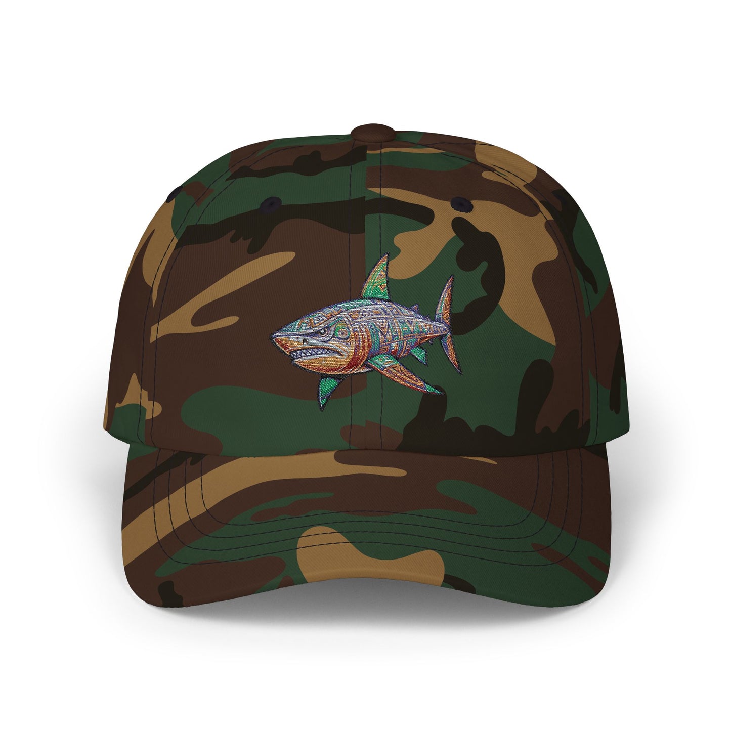 Classic Dad Cap Tribal Shark
