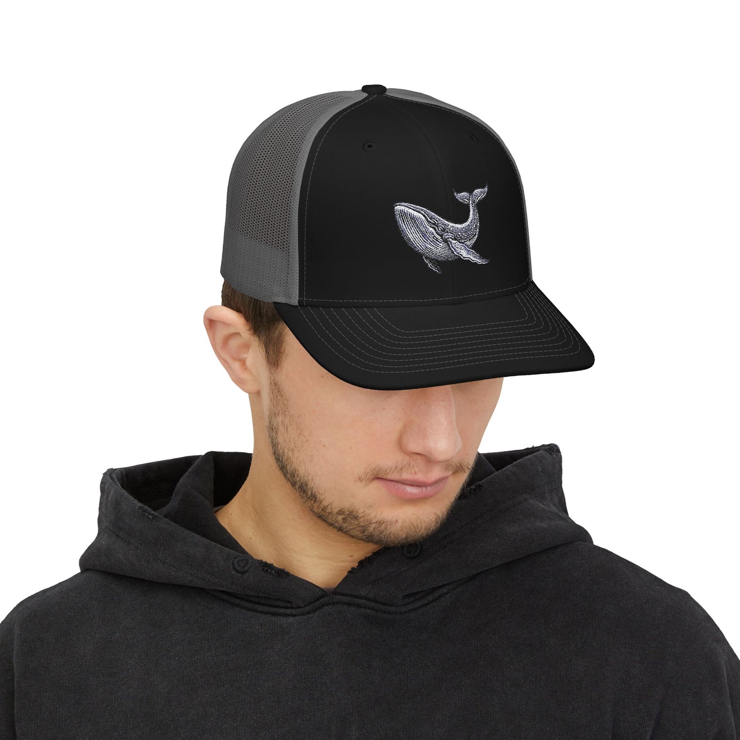 Embroidered Humpback Whale Trucker Cap