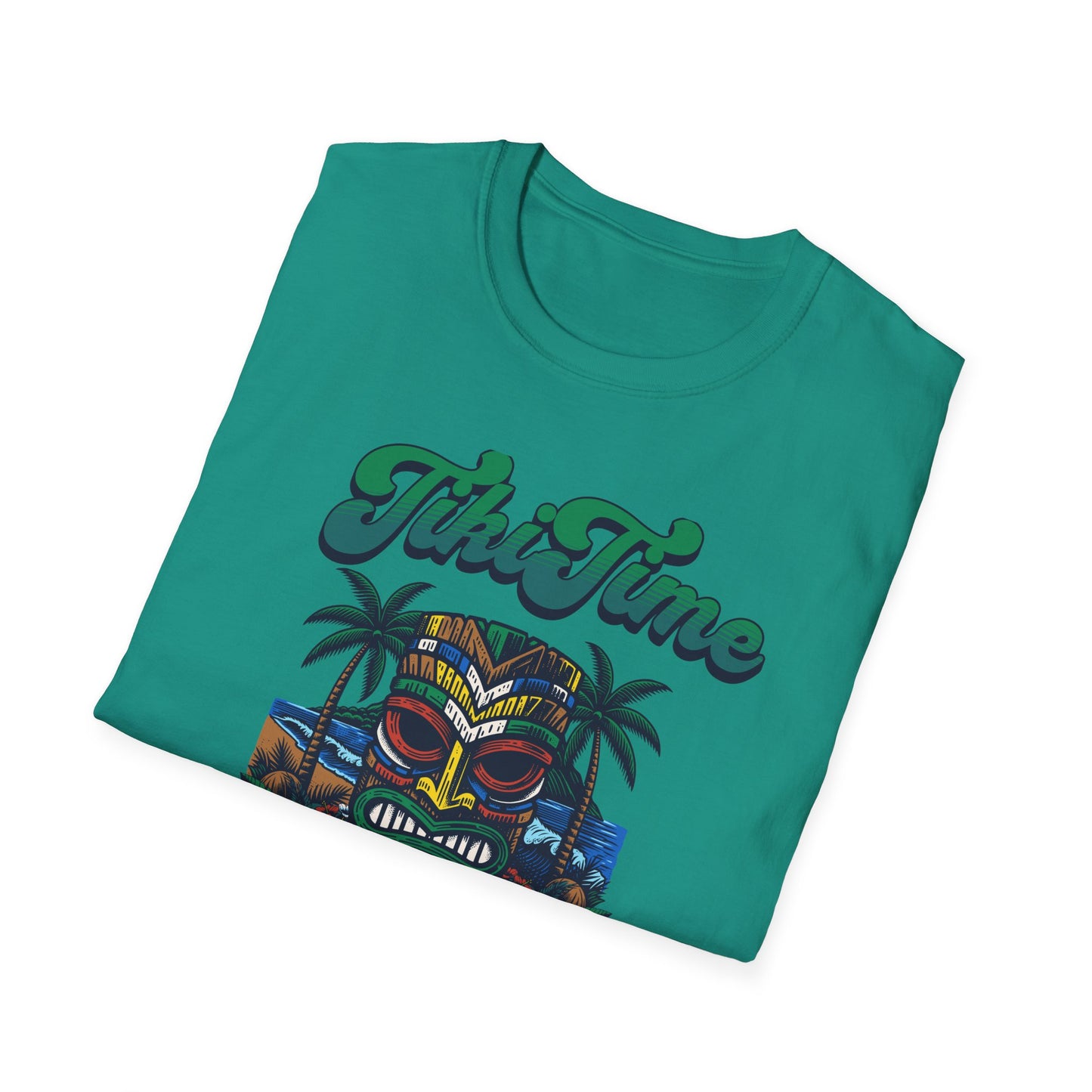 Tiki Time Hawaii Paradise Fun Unisex T-Shirt, Relaxed Fit Tee, Beachwear, Vacation Shirt, Gift for Travelers, Gift for Scuba Divers