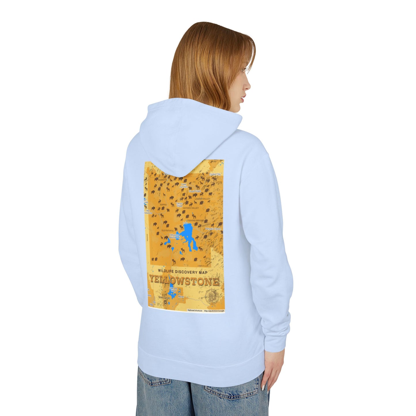 Yellowstone Graphic Hooded Sweatshirt, Lightweight Hoodie, Cool Casual Wear, Gift for Nature Lovers, Travel Apparel