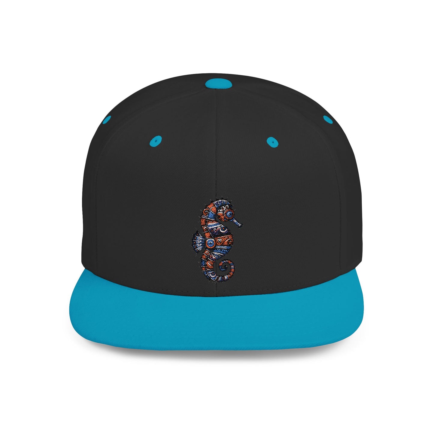 Snapback Cap Colorful Tribal Seahorse Embroidery Beach Adventure Scuba Diving