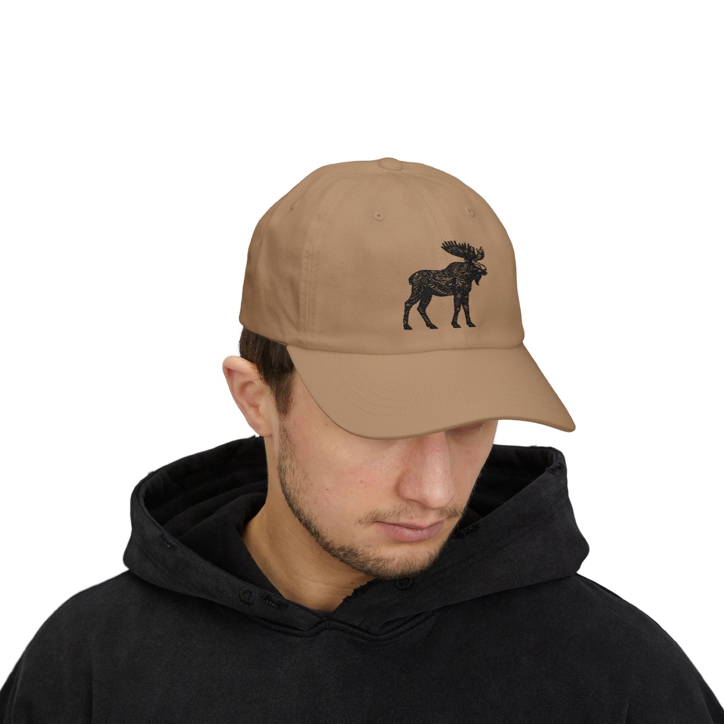 Dad Cap with Tribal Art Moose Design