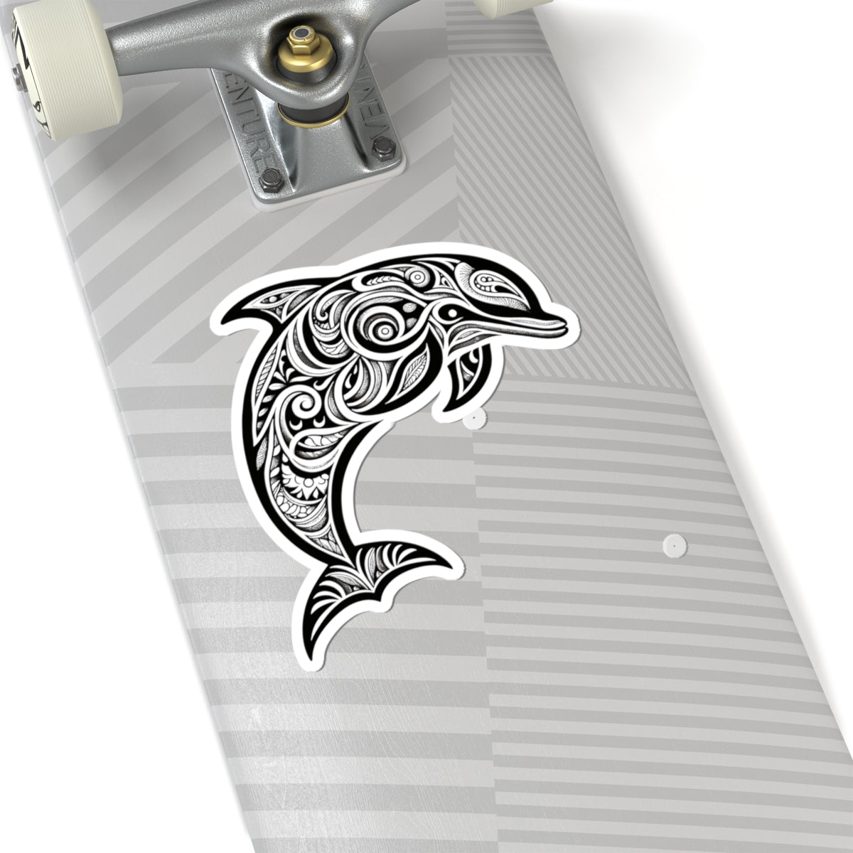 Dolphin Tribal Tattoo Design Kiss-Cut Sticker | Ocean Aesthetic Vinyl Decals | Laptop, Water Bottle, Journal Decor, Gifts for Marine Lovers