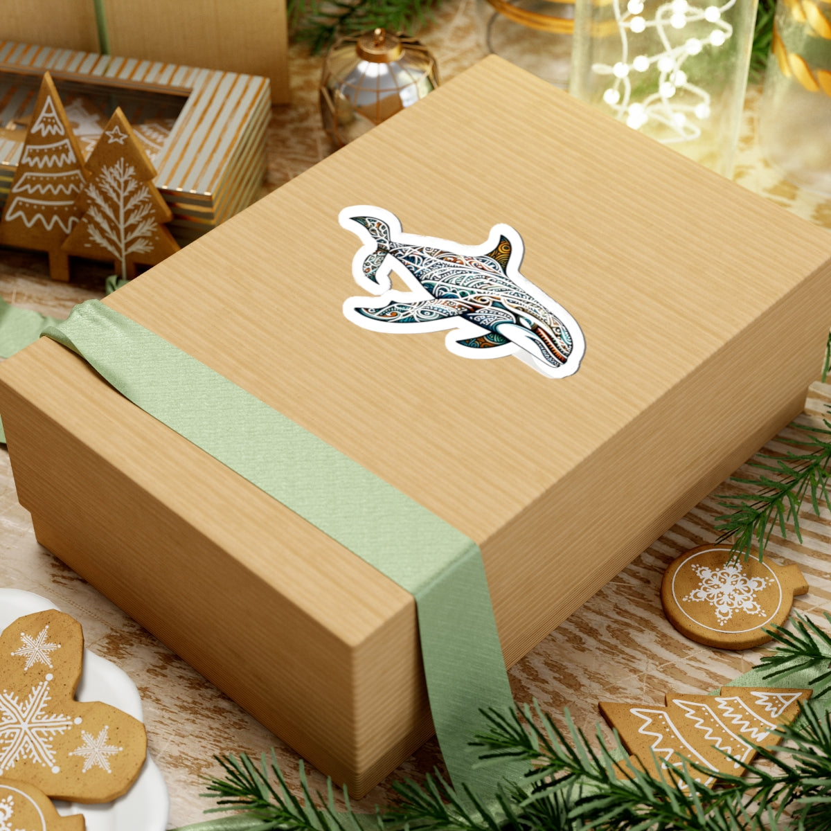 Tribal Orca Sticker - Tribal Decor, Orca Lover Gift, Laptop Stickers, Phone Sticker, Dive Gear Sticker, Waterproof Art, Laptop Decor