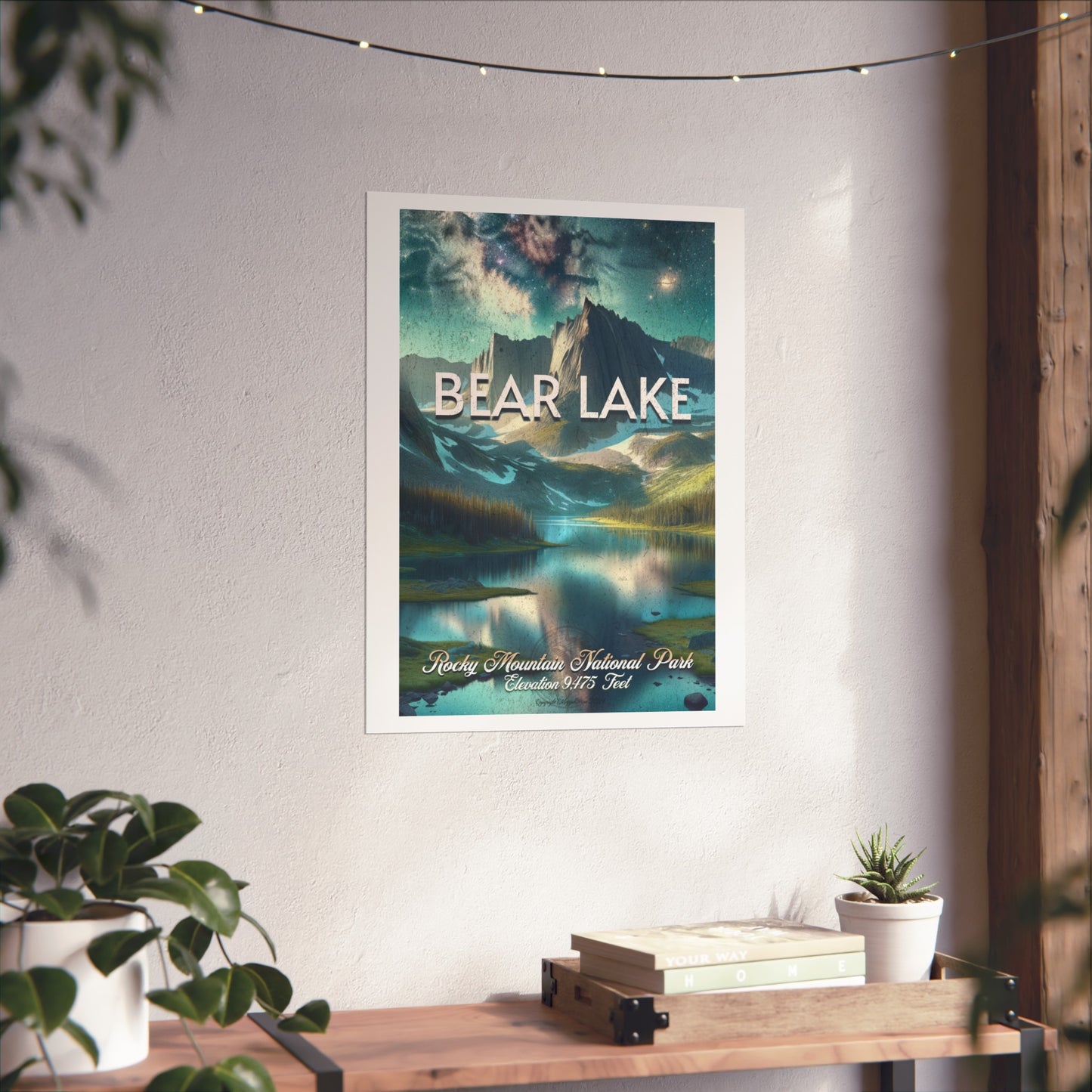 Rocky Mountain National Park, Bear Lake, Night Sky, Travel Art Poster