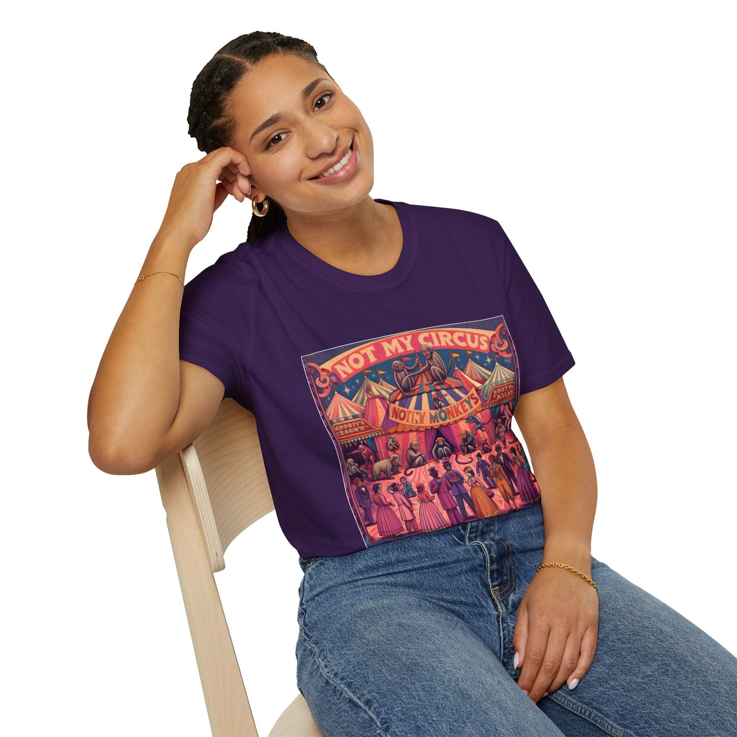 Not My Circus Unisex T-Shirt, Funny Graphic Tee, Gift for Mom, Circus Quote Shirt, Casual Wear, Birthday Present