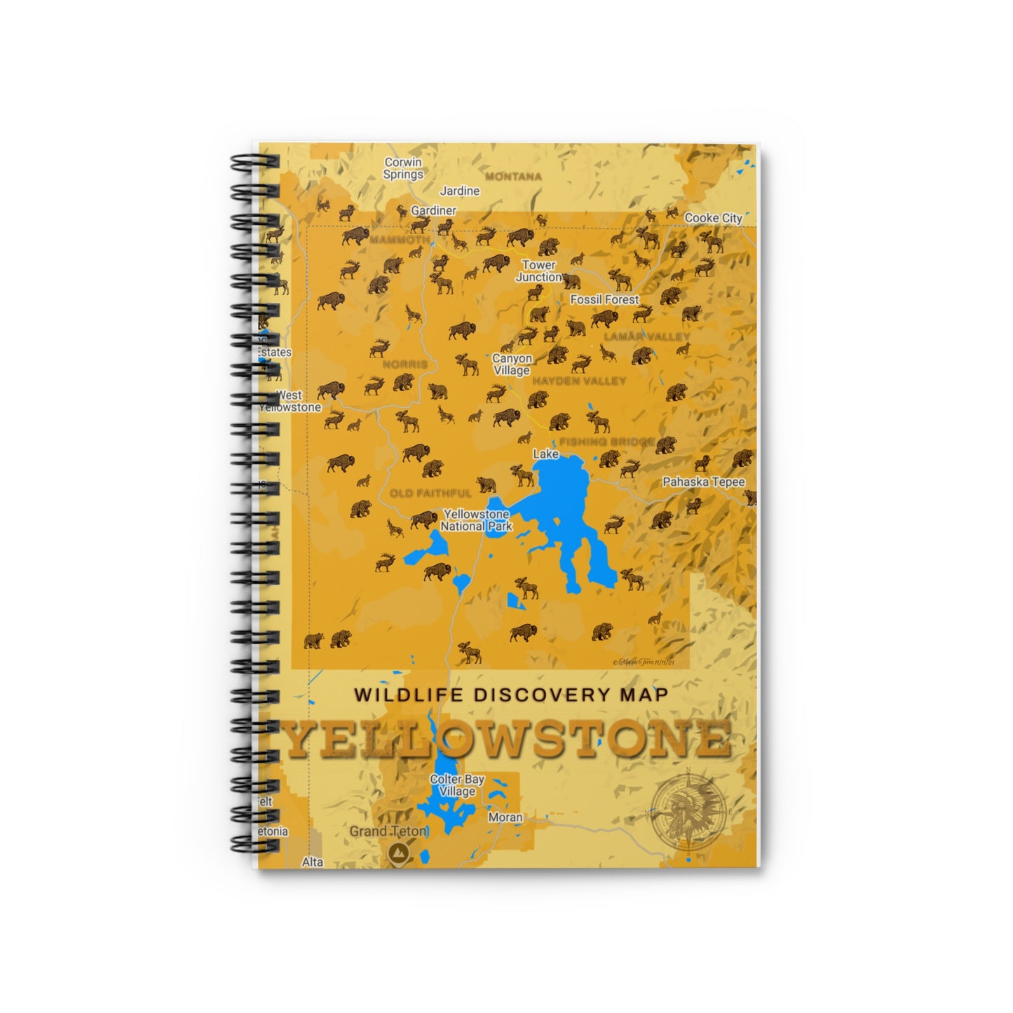 Yellowstone Wildlife Discovery Spiral Notebook, Nature Lover Journal, Travel Planner, Unique Gift for Adventurers, Eco-friendly Notebook