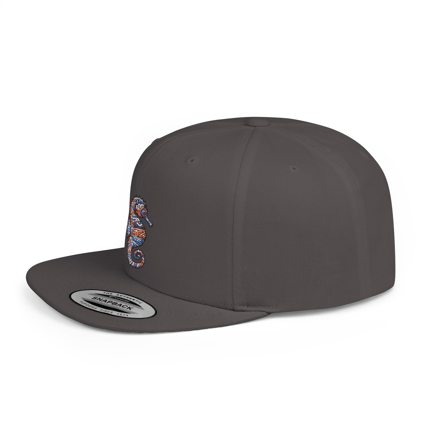 Snapback Cap Colorful Tribal Seahorse Embroidery Beach Adventure Scuba Diving
