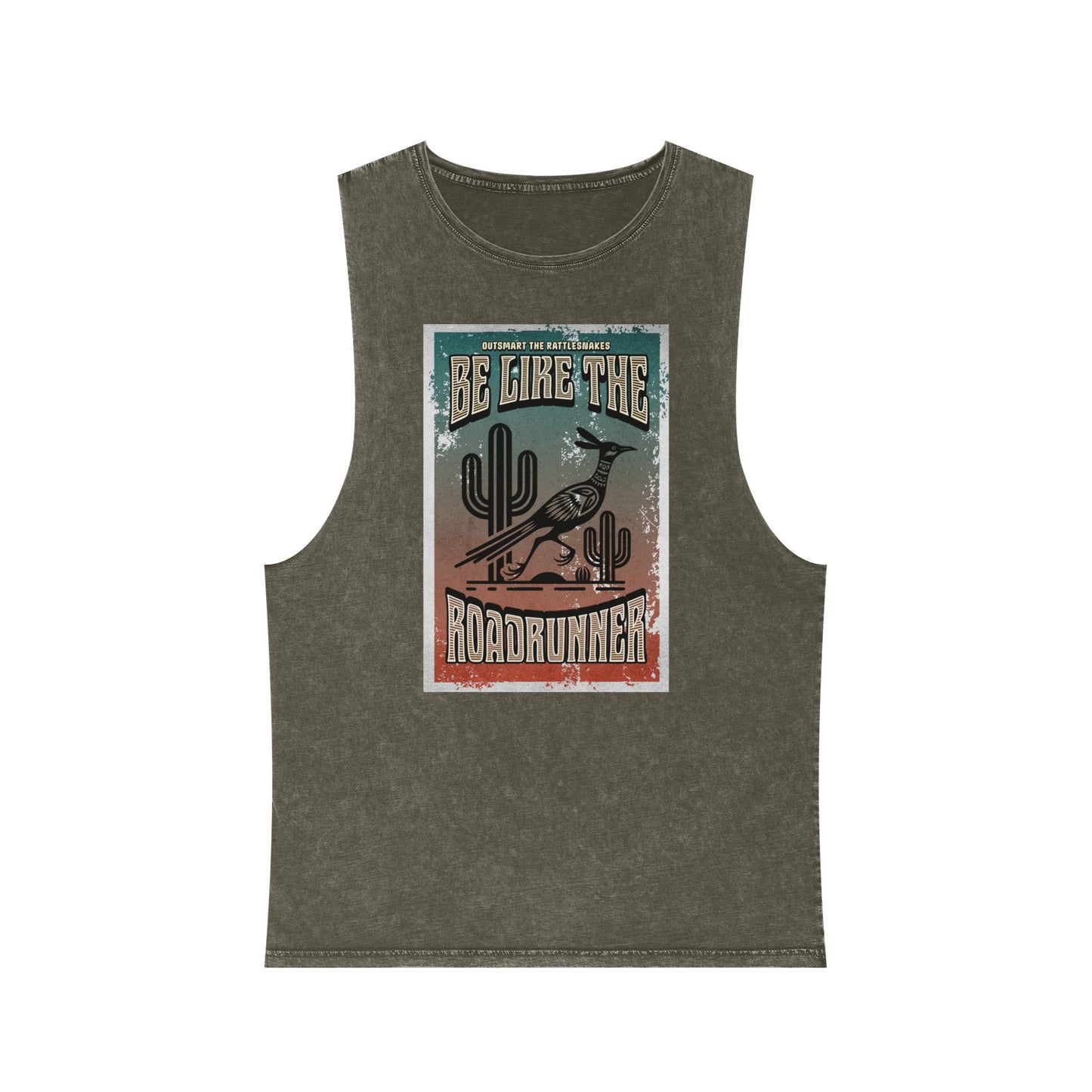 Stonewash Roadrunner Tank Top - Vintage Graphic Tee for Nature Lovers, Summer Wear, Outdoor Adventures, Gift Idea