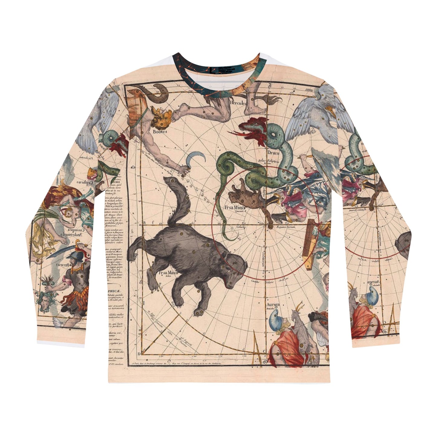 Men's Long Sleeve Shirt - Vintage Constellation Map Design