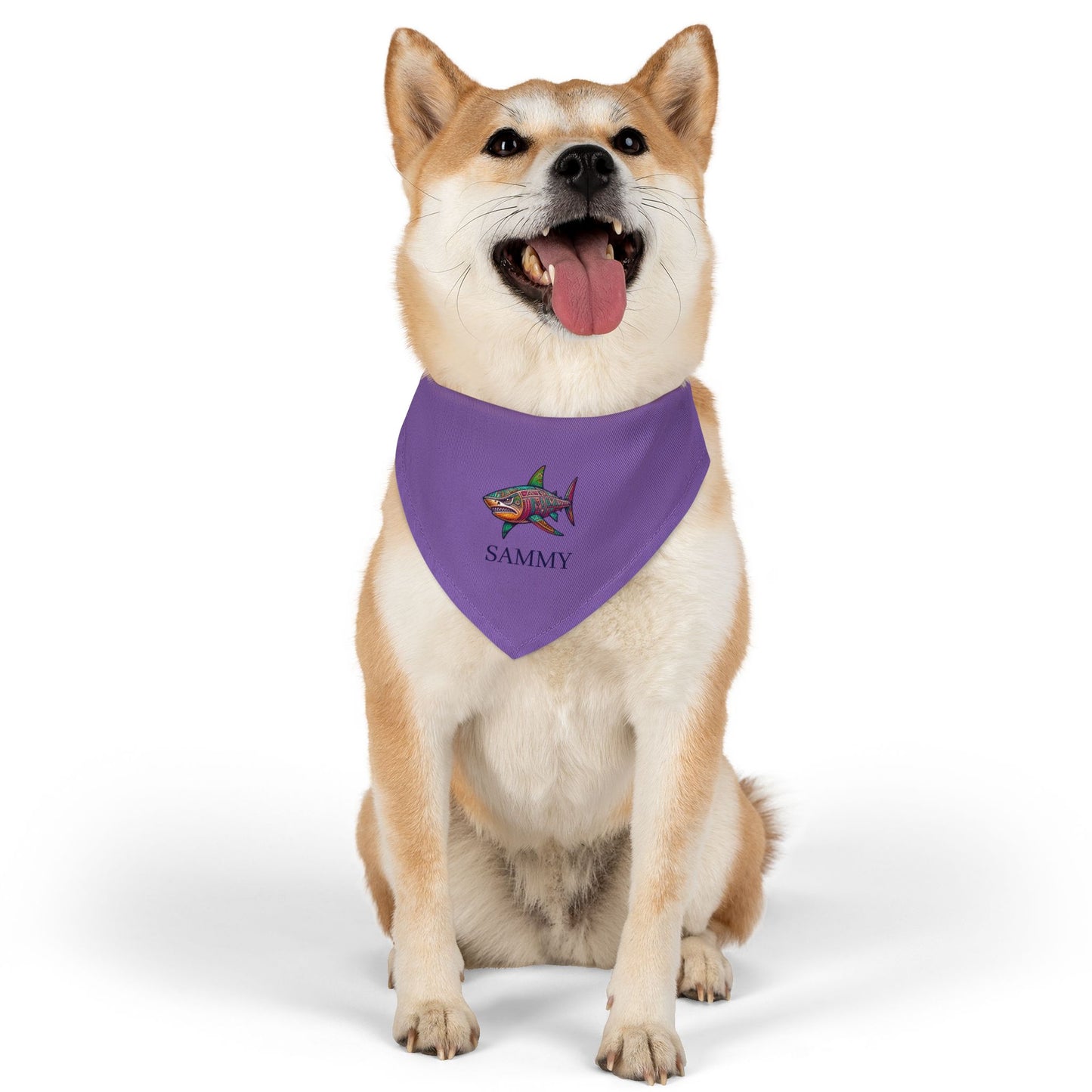 Colorful Shark Pet Bandana Collar | Fun Dog Accessory for Walks, Beach Days, Pet Parties, Summer Style, Unique Dog Gift