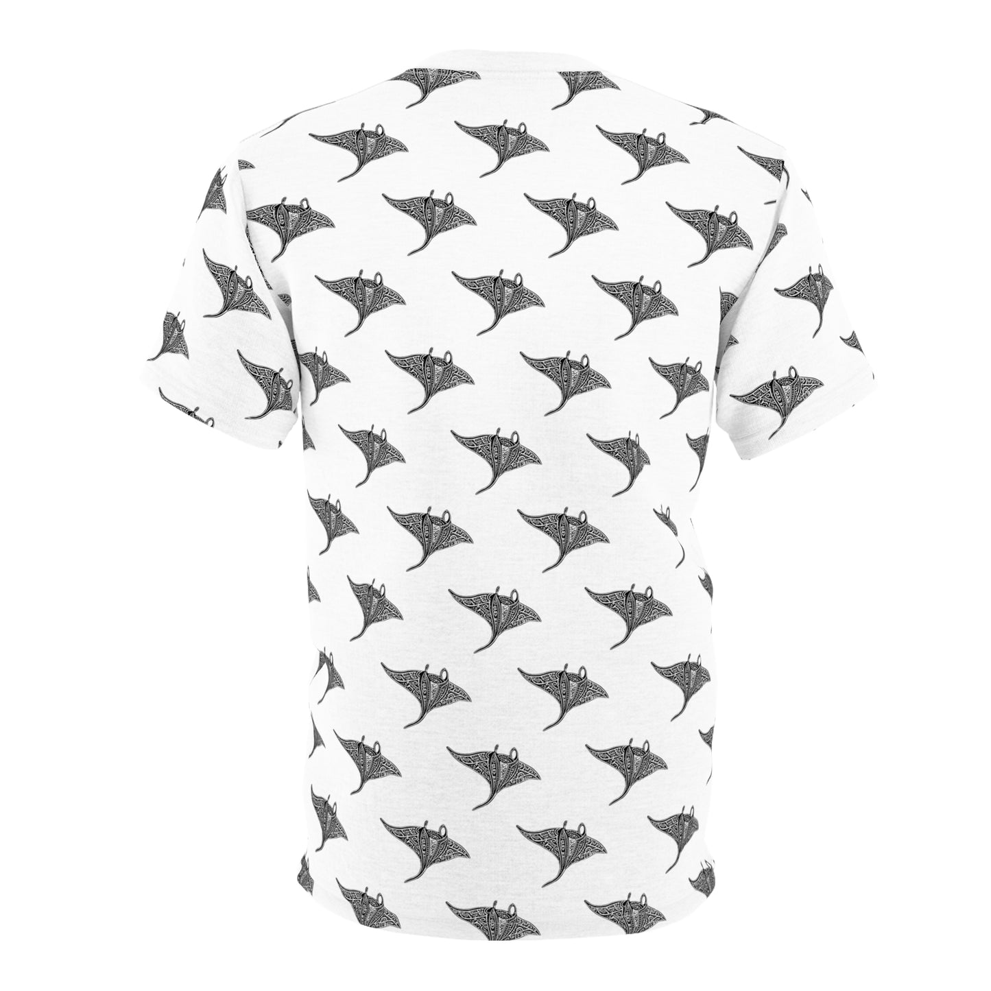 Stylish Unisex Tribal Manta Ray Graphic Tee | Modern Monochrome Design