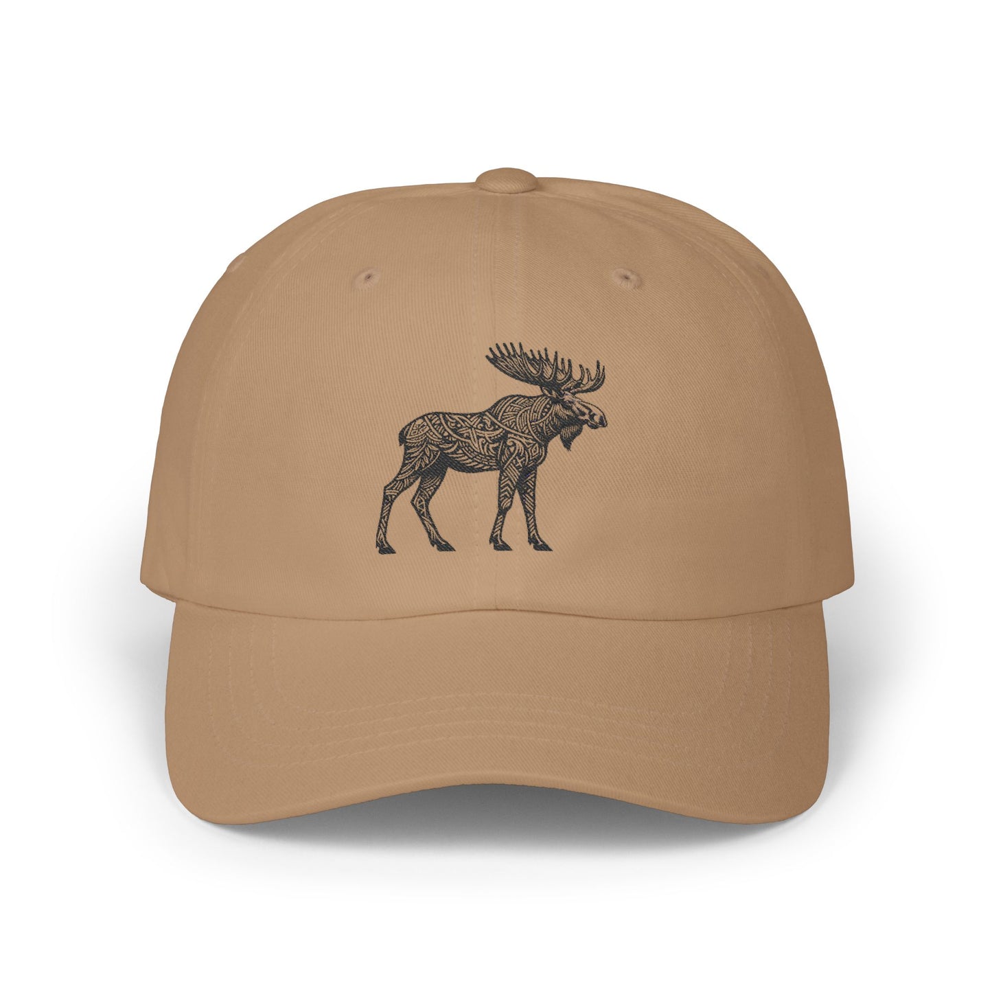 Dad Cap with Tribal Art Moose Design