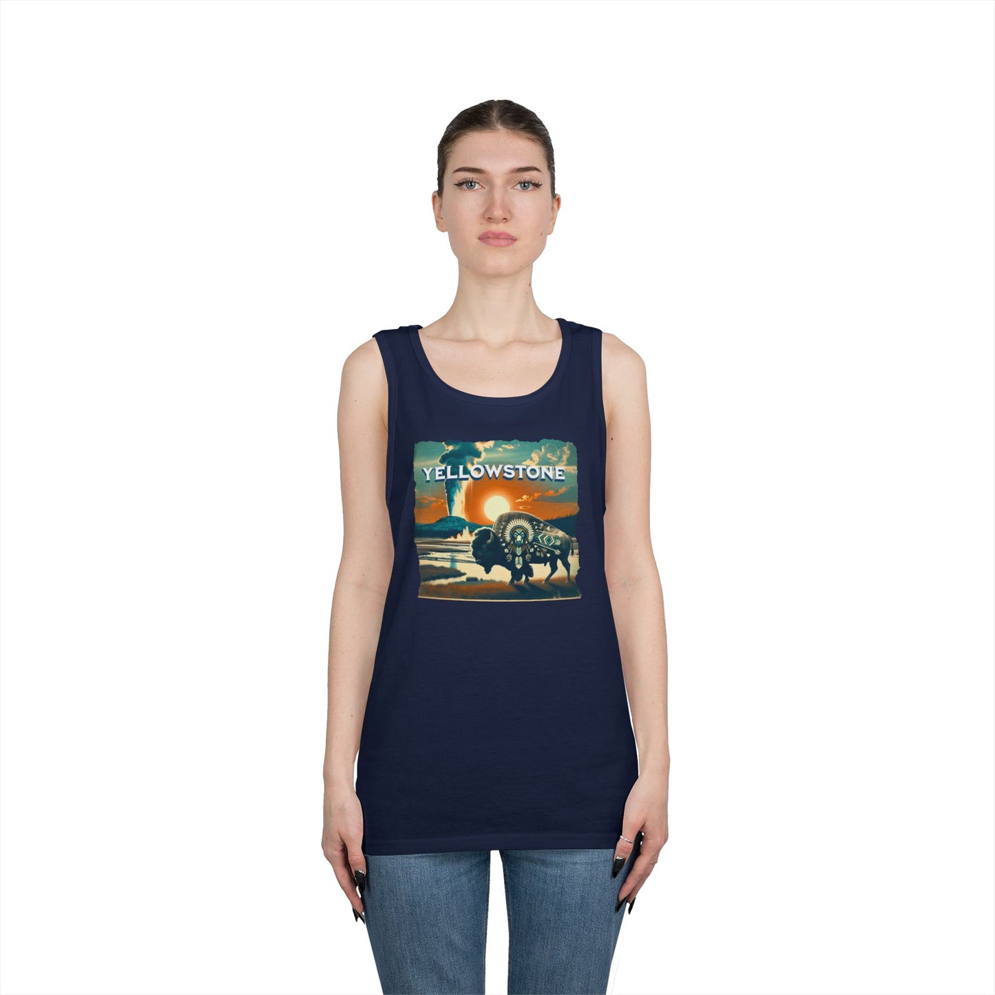 Yellowstone Adventure Unisex Cotton Tank Top - Nature Lover Gift, Outdoor Apparel, Travel Wear, Summer Top, Vacation Style