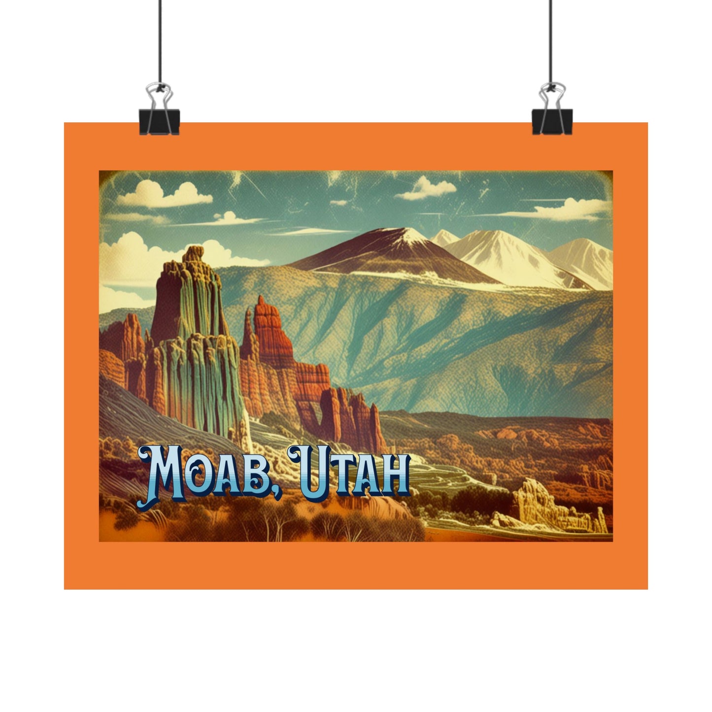 Moab, Utah Matte Horizontal Posters, Vintage Travel Decor, Wall Art, Gift for Nature Lovers, Home Decoration, Adventure Wall Art