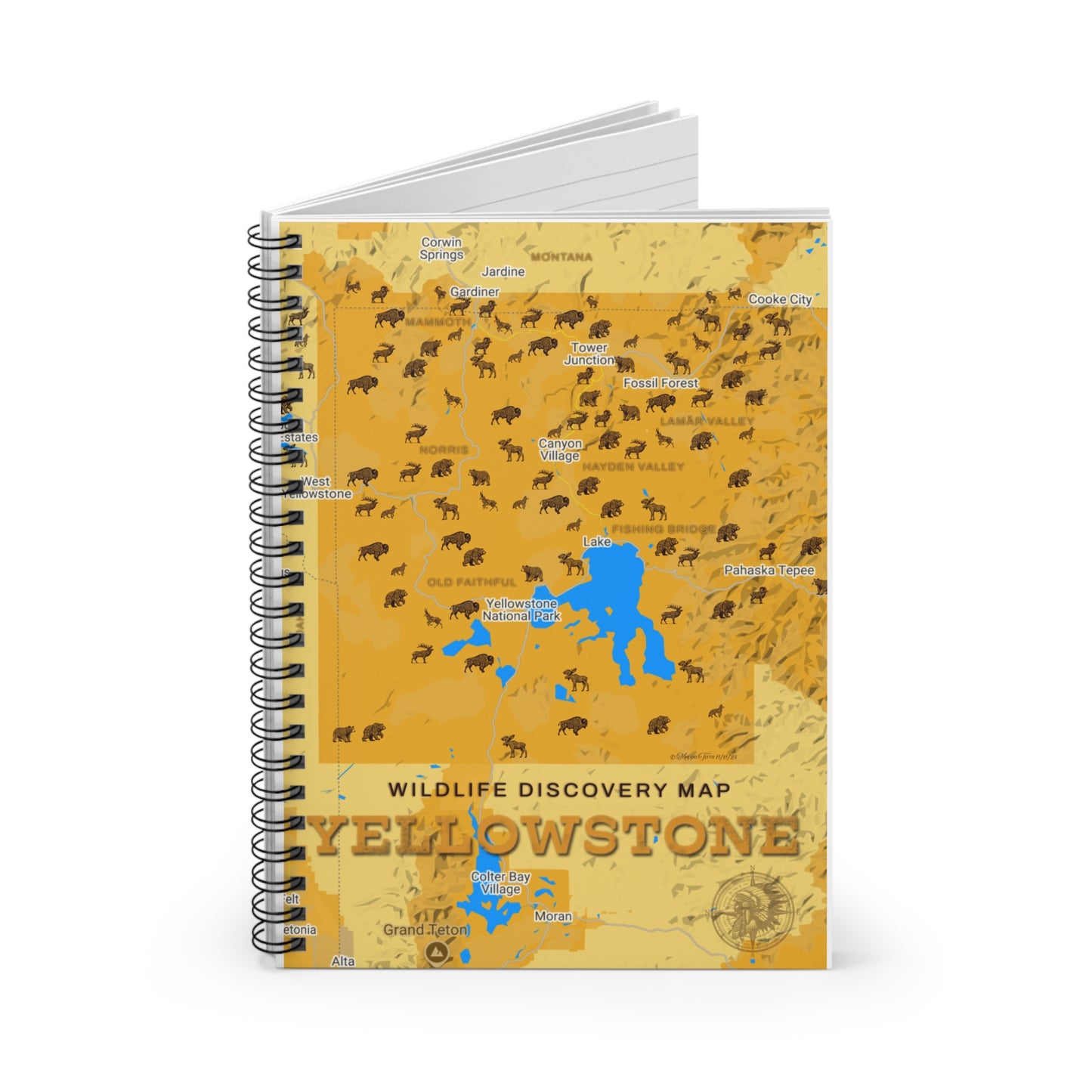 Yellowstone Wildlife Discovery Spiral Notebook, Nature Lover Journal, Travel Planner, Unique Gift for Adventurers, Eco-friendly Notebook