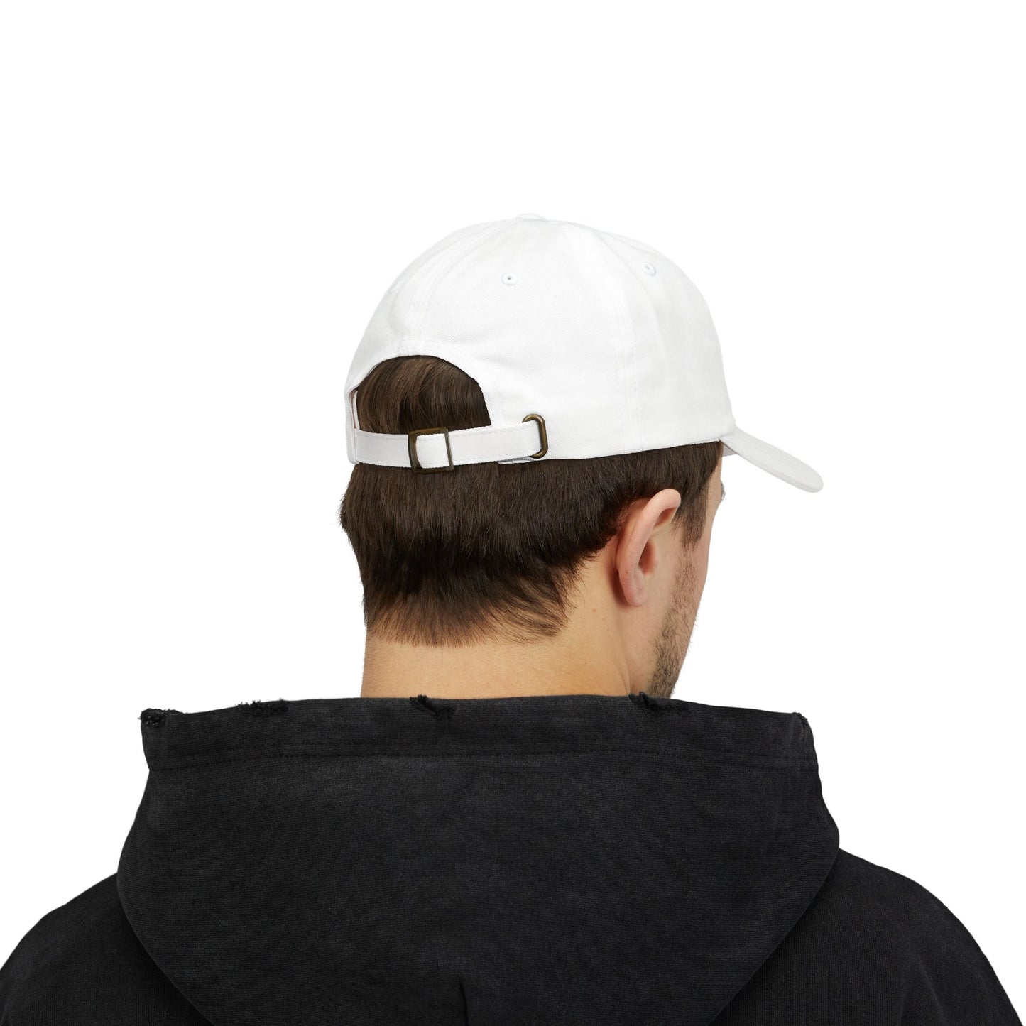 Classic Dad Cap with Regal Emblem - Adjustable White Hat for Casual Style