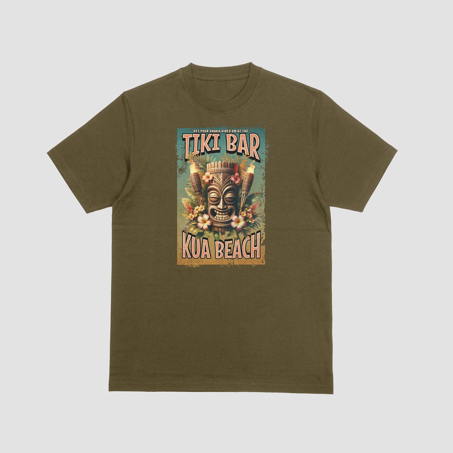 Tiki Bar Kua Beach Hawaii Unisex Softstyle T-Shirt - Tiki Bar Design with Totem, Perfect for Summer Parties and Beach Day