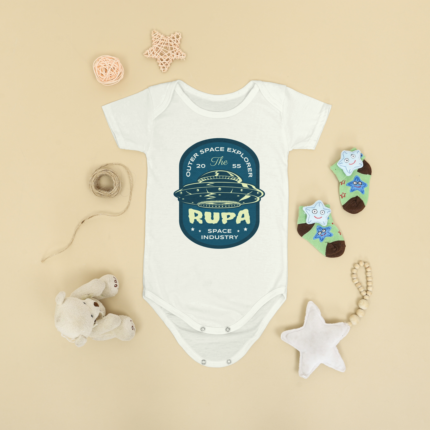 Personalized Roswell UFO Infant Bodysuit — Custom Name Alien Onesie