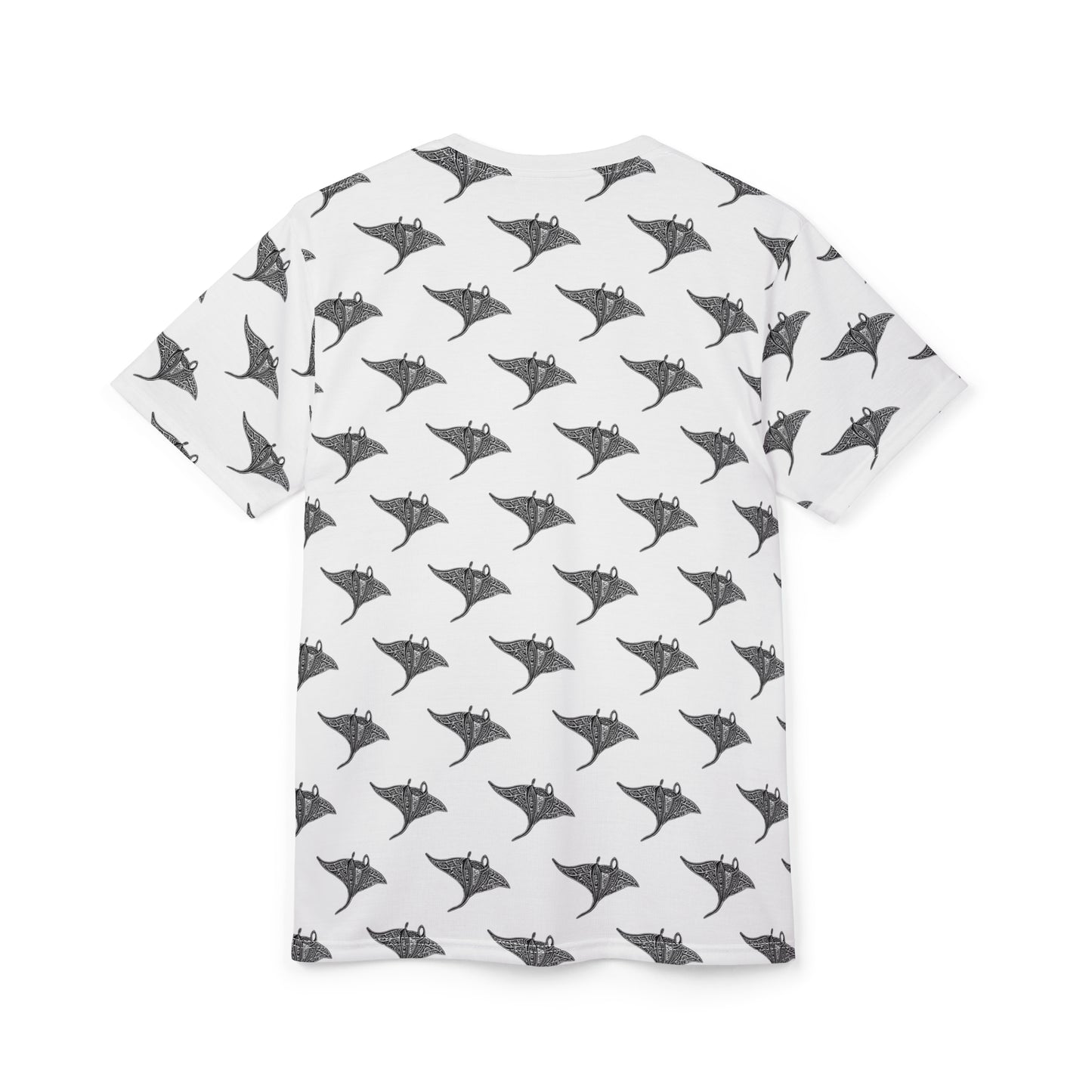 Stylish Unisex Tribal Manta Ray Graphic Tee | Modern Monochrome Design