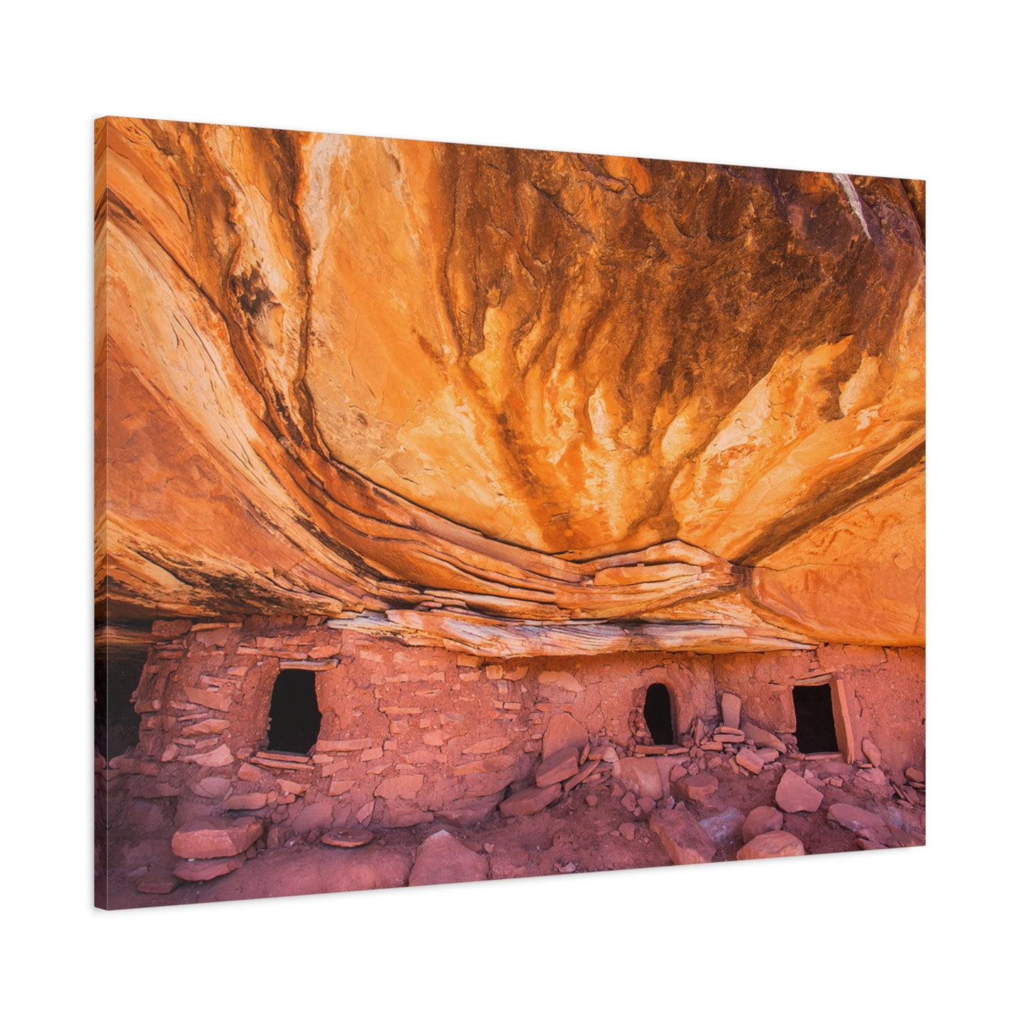 Stretched Matte Canvas Art - Vibrant Canyon Landscape Decor of House on Fire at Bears Ear National Monument