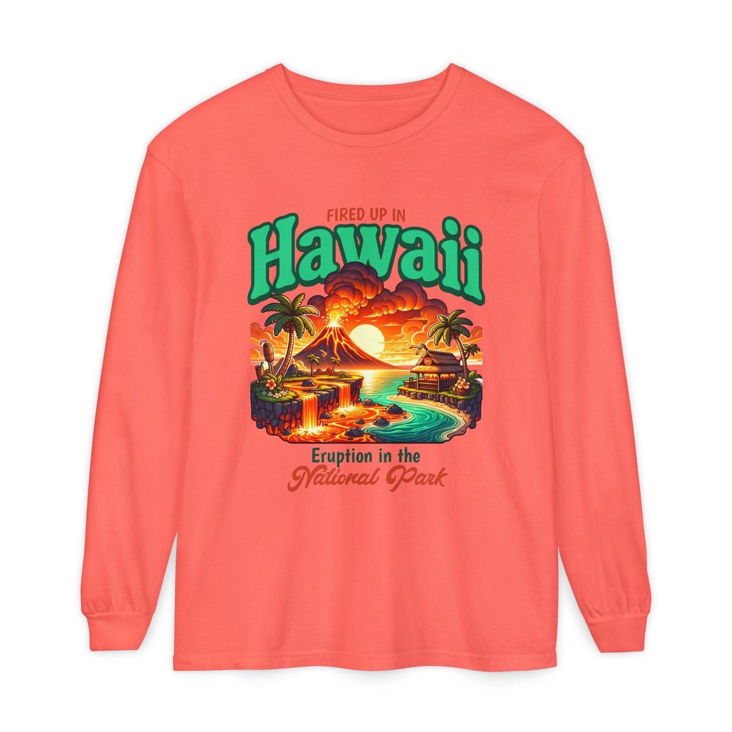 Volcano Hawaii Long Sleeve Tee | Camping Shirt, Outdoor Apparel, Nature Lover Gift, Unisex T-Shirt, Summer Camp Collectible
