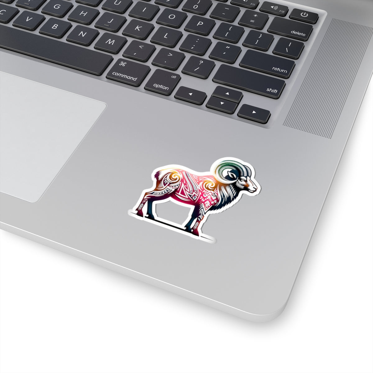Tribal Tattoo Big Horn Ram Sticker - Western Decor, Nature Lover Gift, Laptop Stickers, Waterproof Art, Yellowstone Mountain Decor