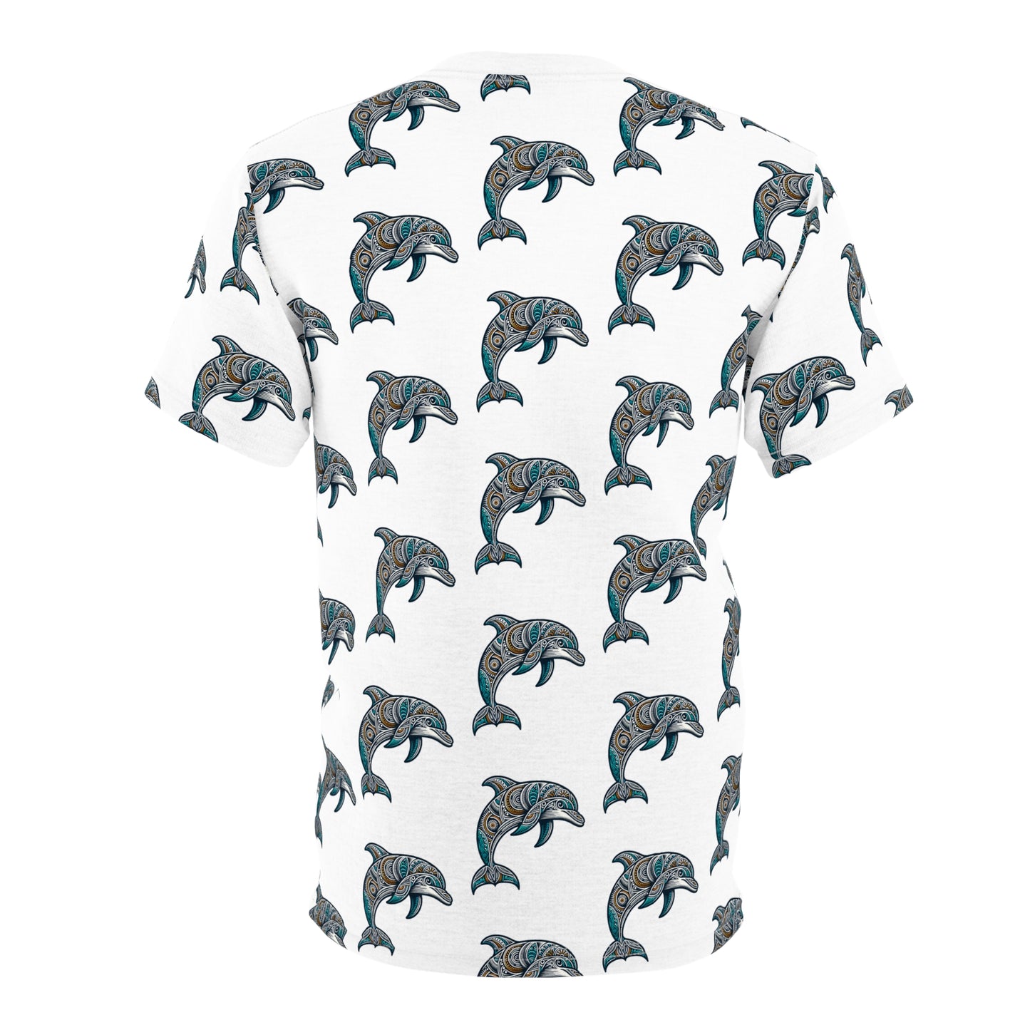 Stylish Unisex Tribal Dolphin Graphic Tee | Modern Monochrome Design