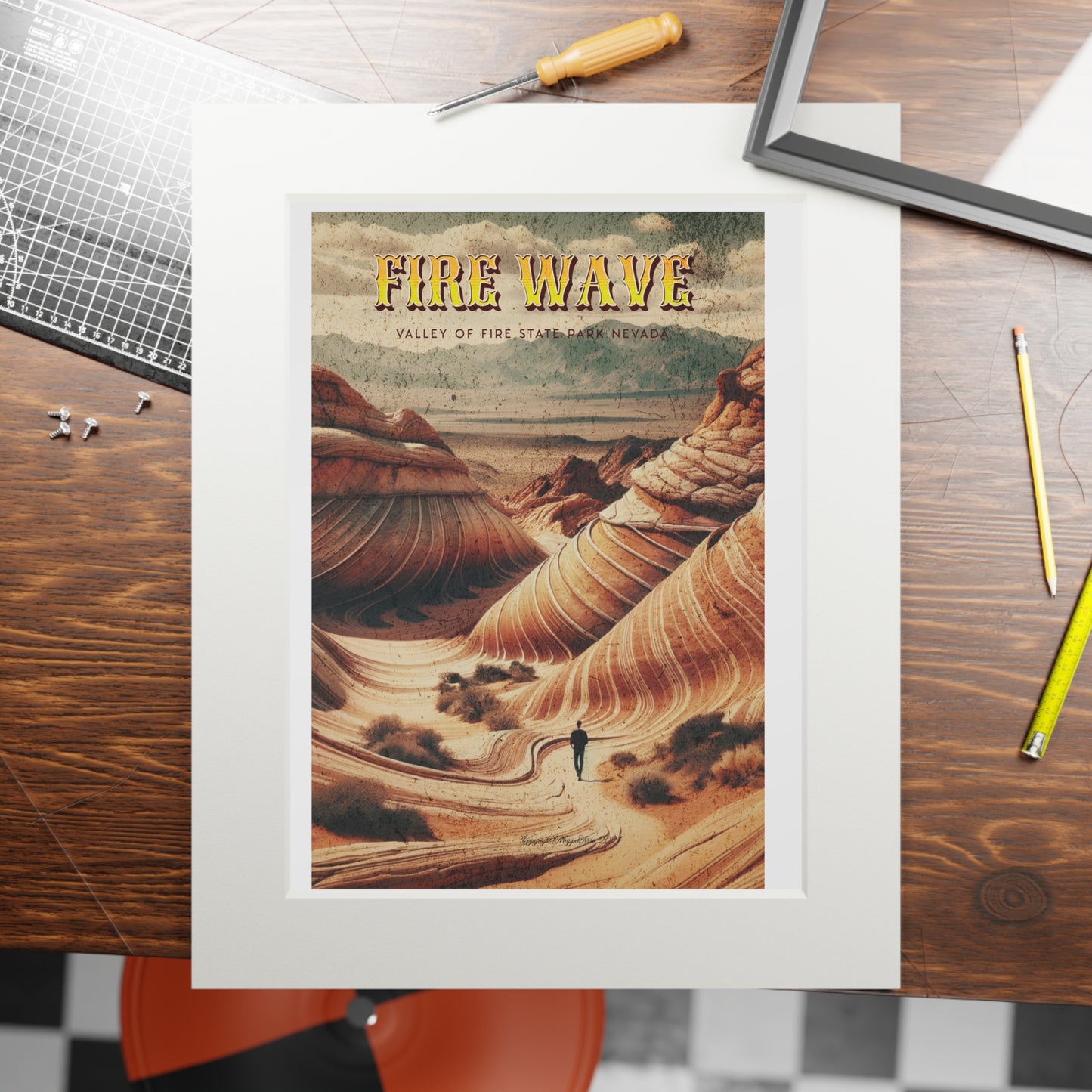 Valley of Fire State Park Nevada Vintage Travel Poster