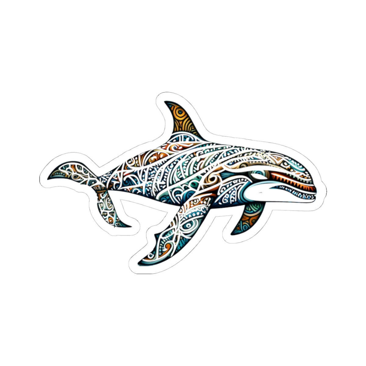 Tribal Orca Sticker - Tribal Decor, Orca Lover Gift, Laptop Stickers, Phone Sticker, Dive Gear Sticker, Waterproof Art, Laptop Decor