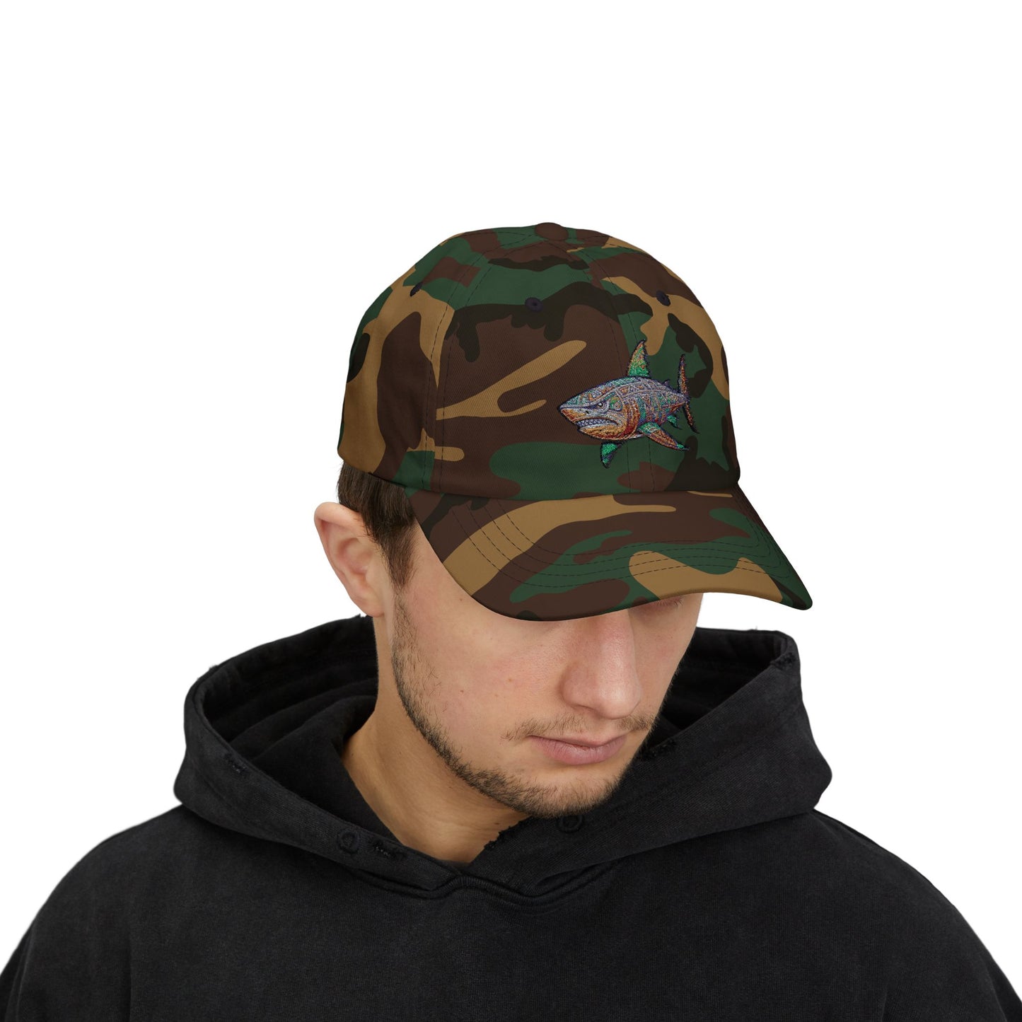 Classic Dad Cap Tribal Shark