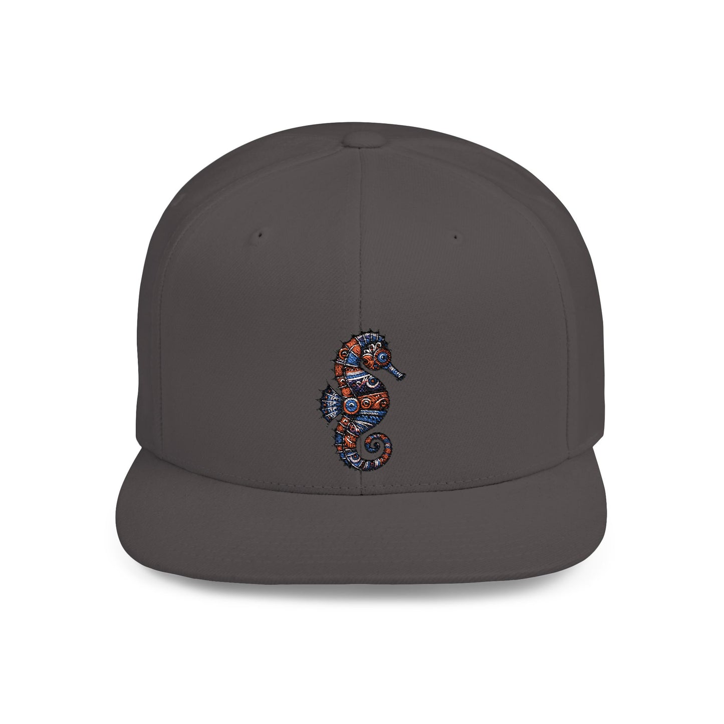 Snapback Cap Colorful Tribal Seahorse Embroidery Beach Adventure Scuba Diving