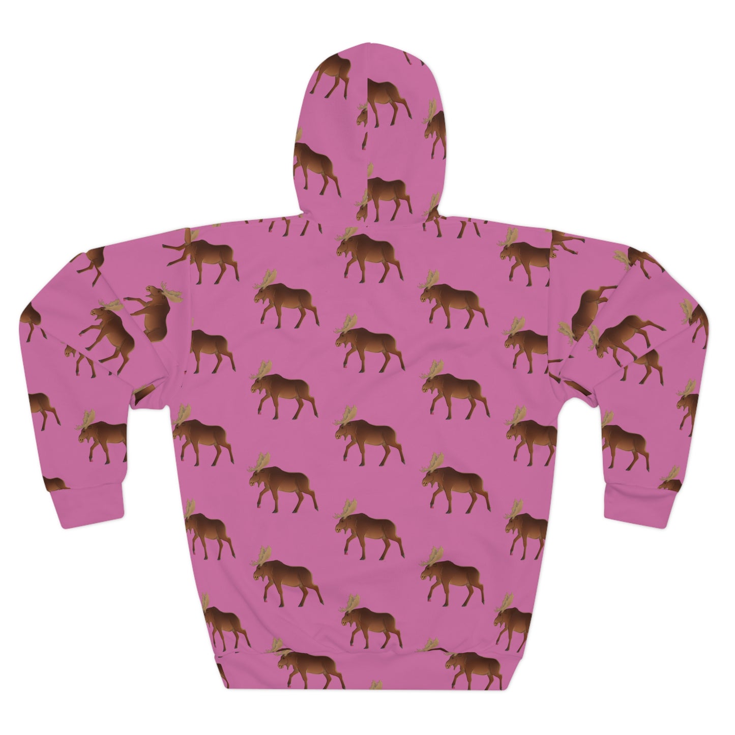 Cozy Moose Pattern Hoodie, Unisex Pullover Sweatshirt, Great for Outdoor Adventures, Gift for Dad, Gifts for Nature Lovers, Winter Apparel