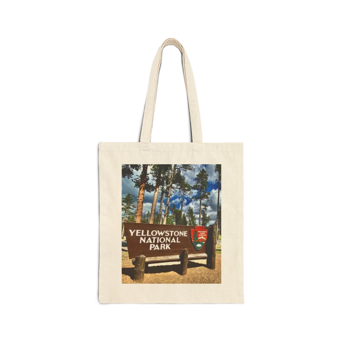 Yellowstone National Park Sign Canvas Tote Bag, Eco-Friendly Bag, Travel Must-Have, Gift for Nature Lovers, Reusable Shopping Bag