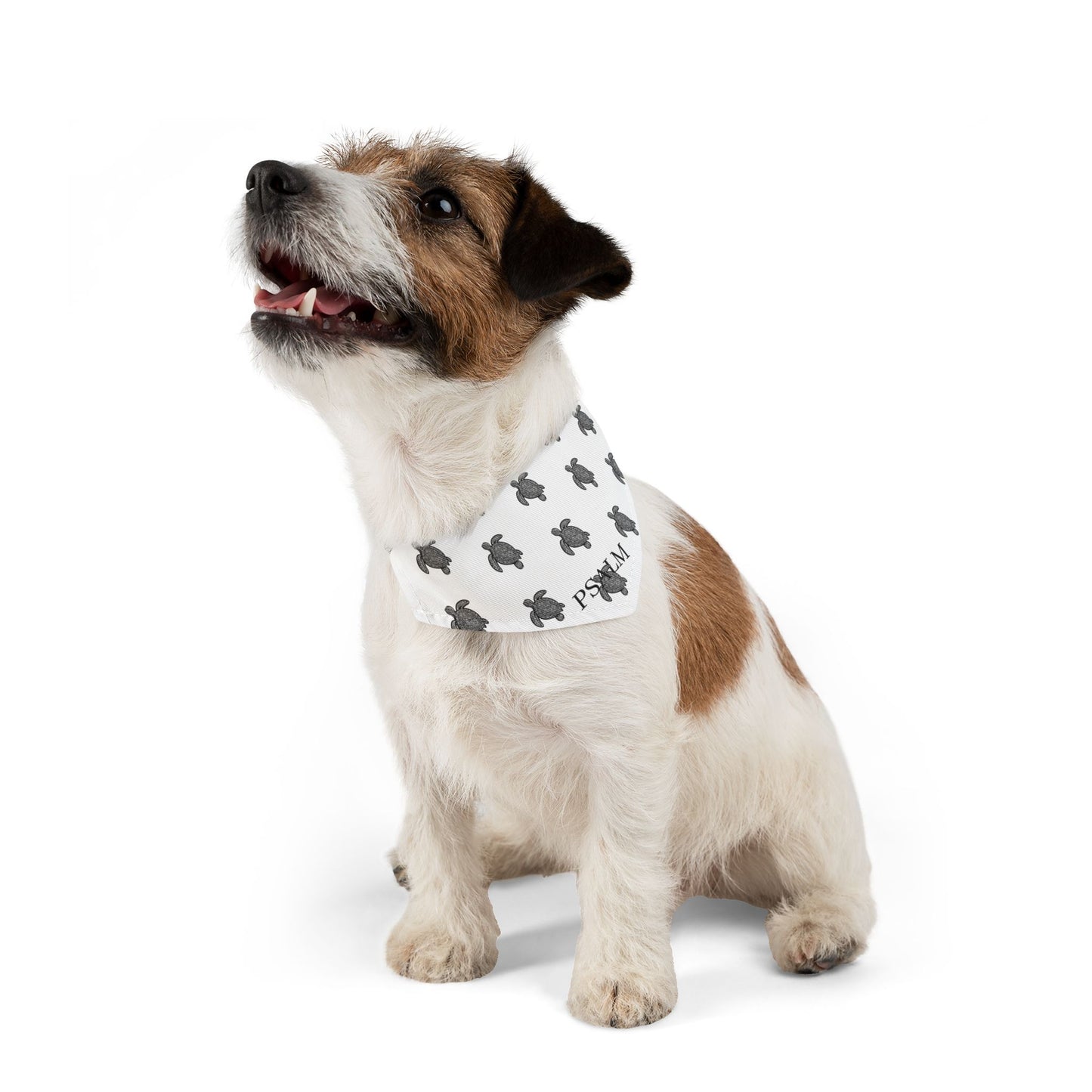 Black and White Turtle Tattoo Pet Bandana Collar | Fun Dog Accessory for Walks, Beach Days, Pet Parties, Summer Style, Unique Dog Gift