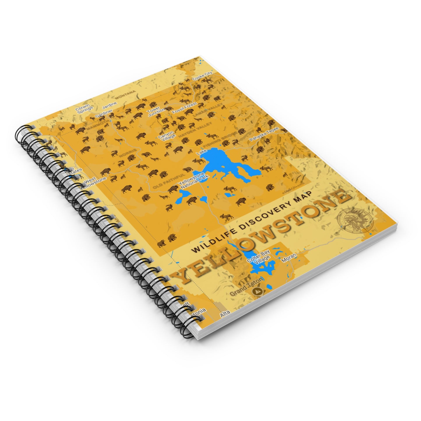Yellowstone Wildlife Discovery Spiral Notebook, Nature Lover Journal, Travel Planner, Unique Gift for Adventurers, Eco-friendly Notebook