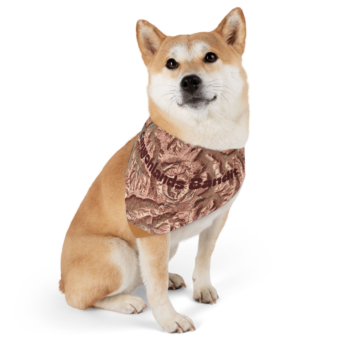 Canyonlands Relief Map Stylish Pet Bandana Collar - Perfect for Fashionable Fidos Customizable