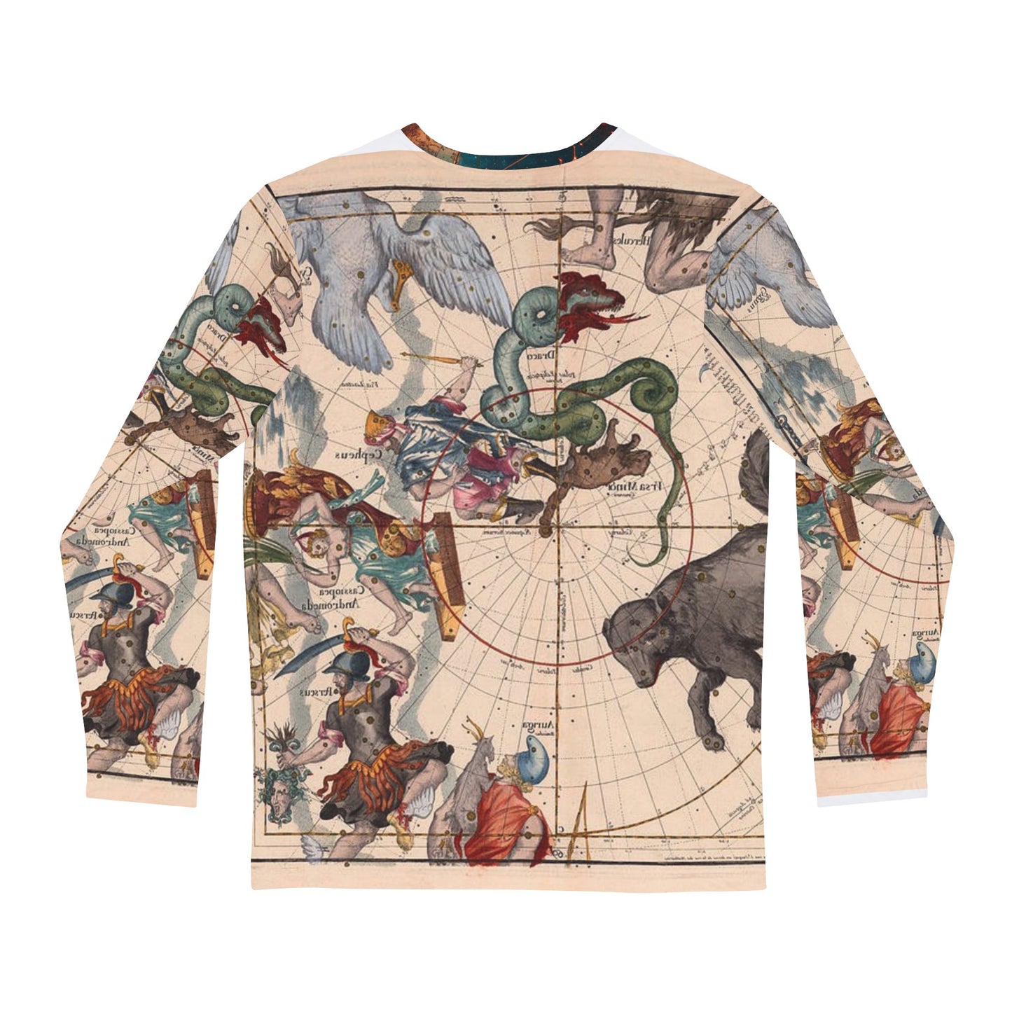 Men's Long Sleeve Shirt - Vintage Constellation Map Design