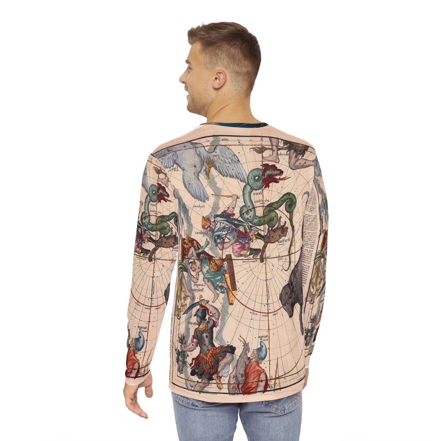 Men's Long Sleeve Shirt - Vintage Constellation Map Design