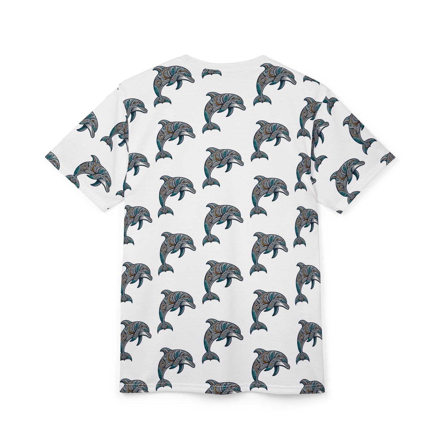 Stylish Unisex Tribal Dolphin Graphic Tee | Modern Monochrome Design