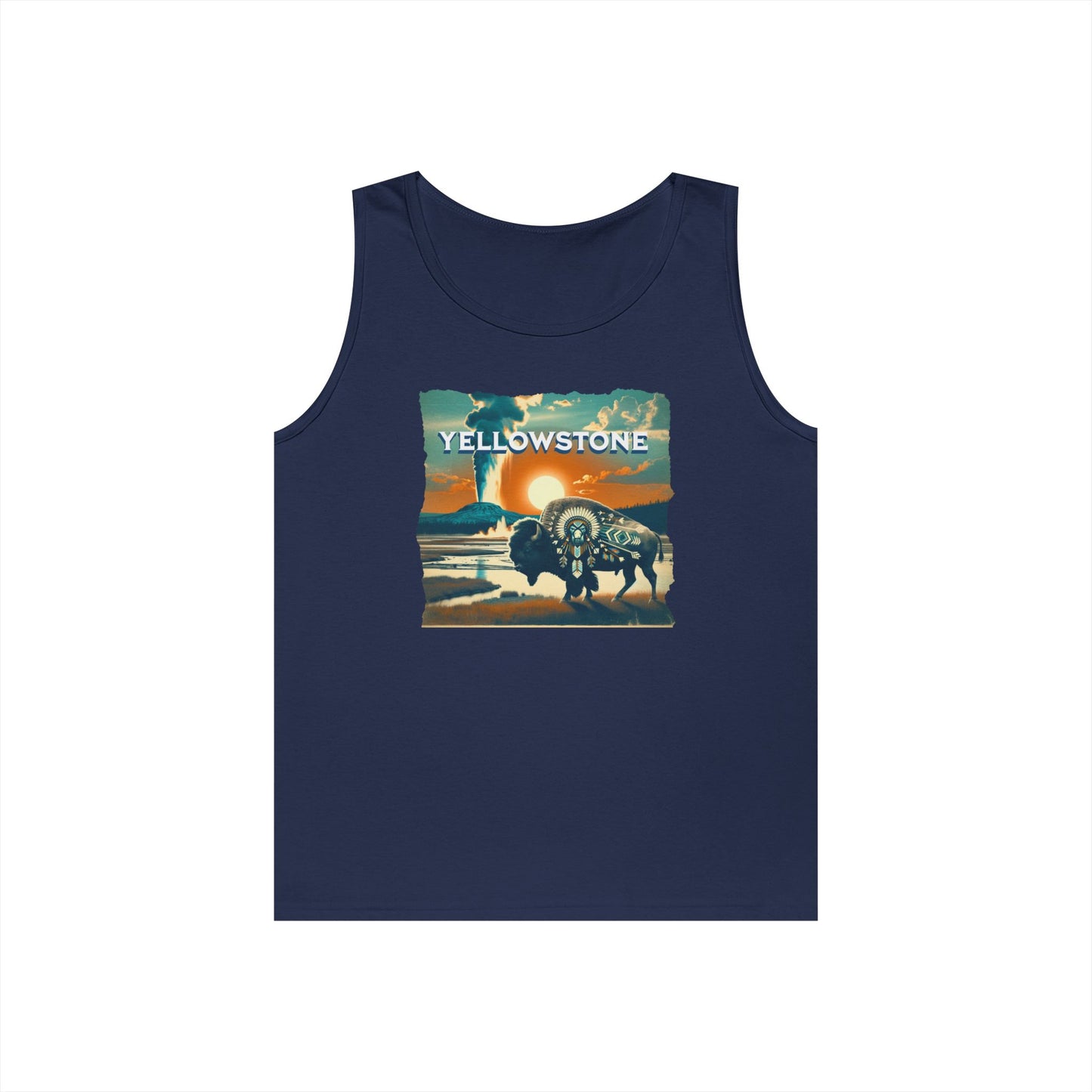 Yellowstone Adventure Unisex Cotton Tank Top - Nature Lover Gift, Outdoor Apparel, Travel Wear, Summer Top, Vacation Style
